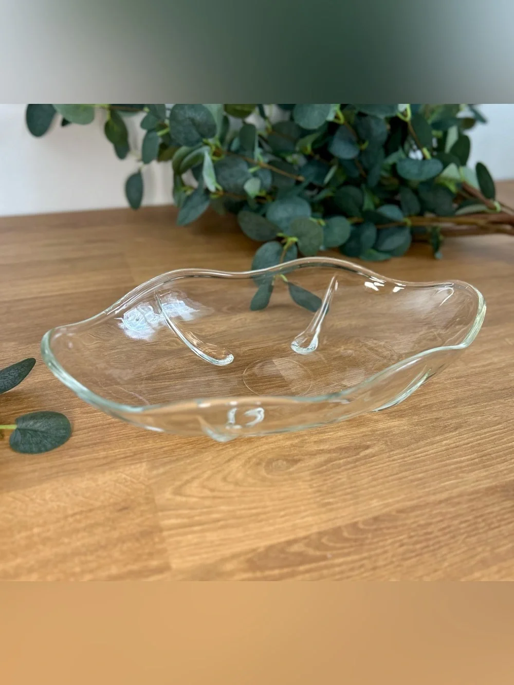Set of 4 Anchor Hocking Early Swedish Modern Wave Edge Footed Glass Bowls